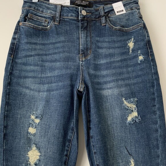 Judy Blue Home Along Mid Rise Relaxed Fit Jeans Distressed 28 - Picture 6 of 9